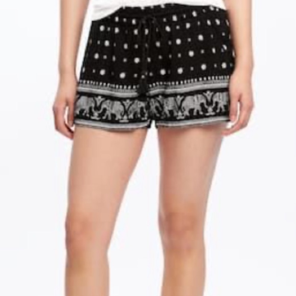 Old Navy Elephant Print Drawstring Shorts Size L